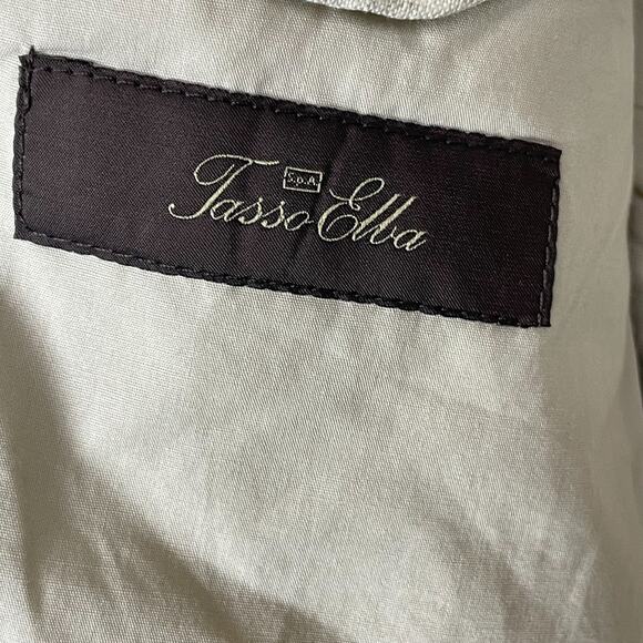 Tasso Elba XL Linen Sport Coat Beige 2-Button Blazer Jacket Lined Classic - Picture 4 of 5